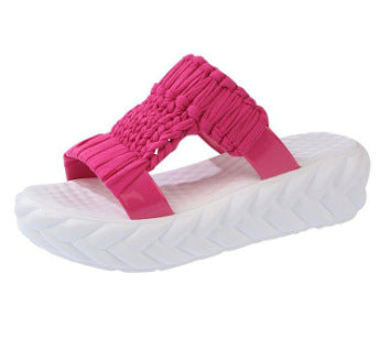 Damen nan handgewebte geflochtene Plateau-Sandalen mit ergonomischer Polstersohle Drune