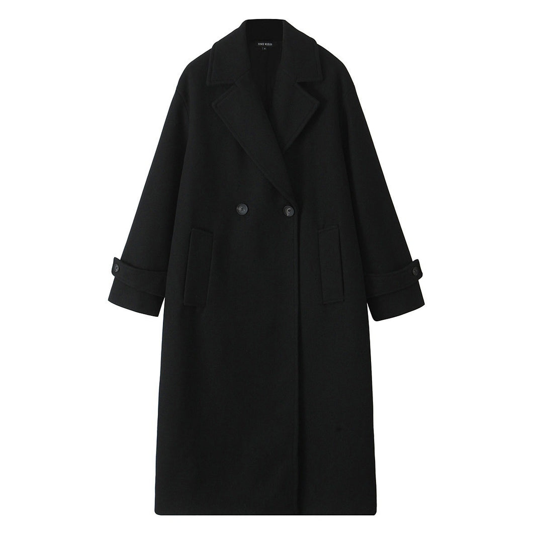 Damen 90+ doppelreihiger Wollmix-Mantel mit Oversize-Schnitt und Reverskragen Drune