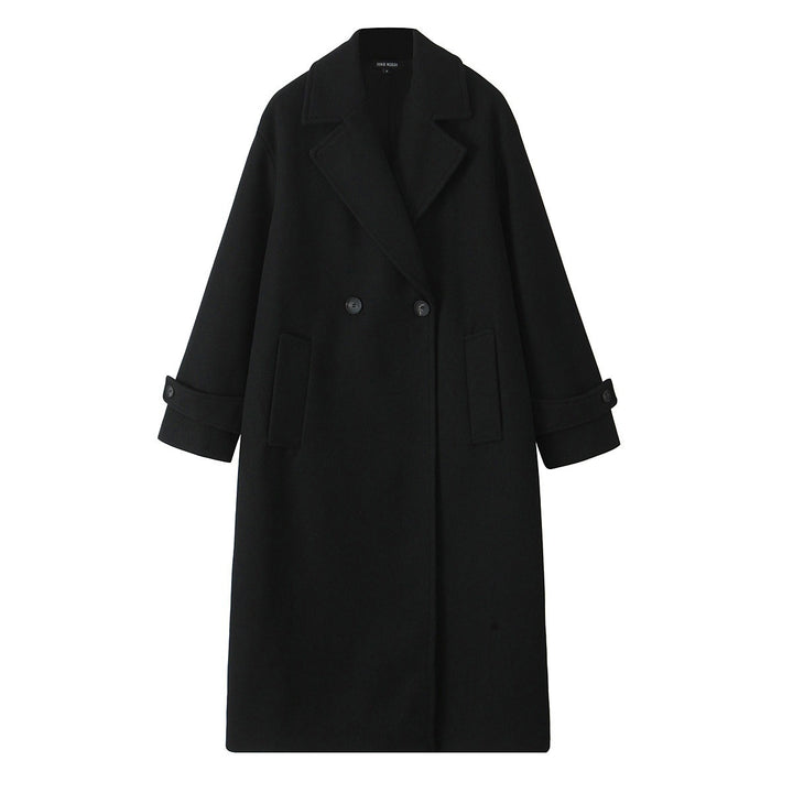 Damen 90+ doppelreihiger Wollmix-Mantel mit Oversize-Schnitt und Reverskragen Drune