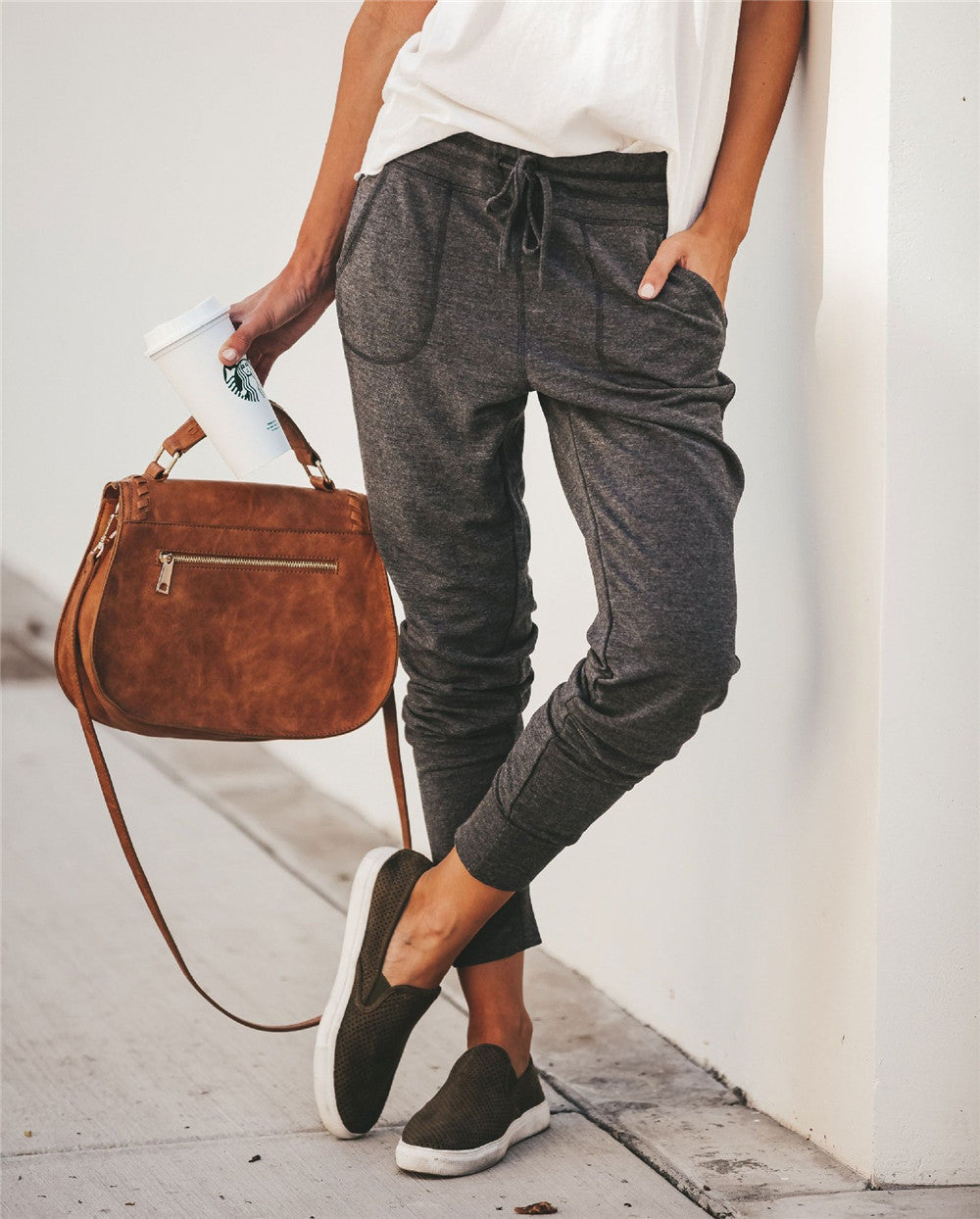Drune | Sweatpants Relaxed Passform Baumwollmischung Elastischer Bund Taschen