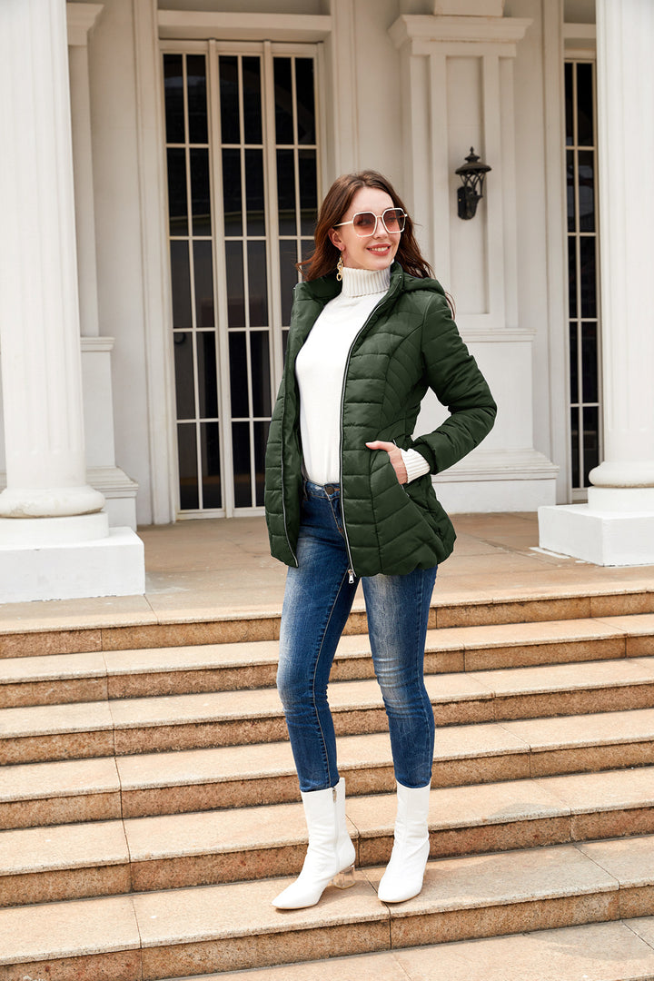 Damen gesteppte Winterjacke mit kuscheligem Innenfutter und praktischem Reißverschluss Drune