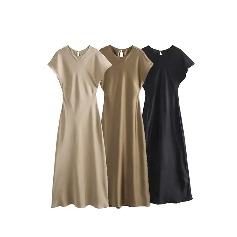 Damen Elegantes Maxikleid mit V-Ausschnitt und fließendem Schnitt Drune