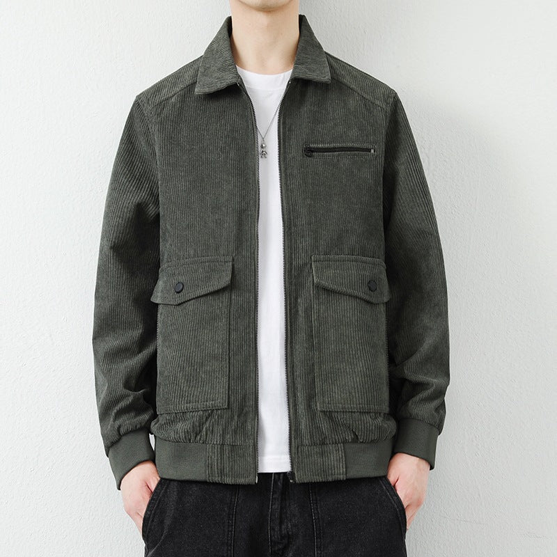Herren Lässige Cordjacke mit praktischen Taschen Drune