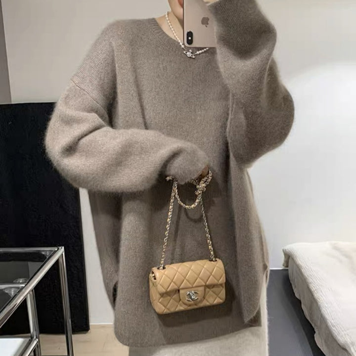 Damen Kuscheliger Oversized Pullover aus weichem Material Drune