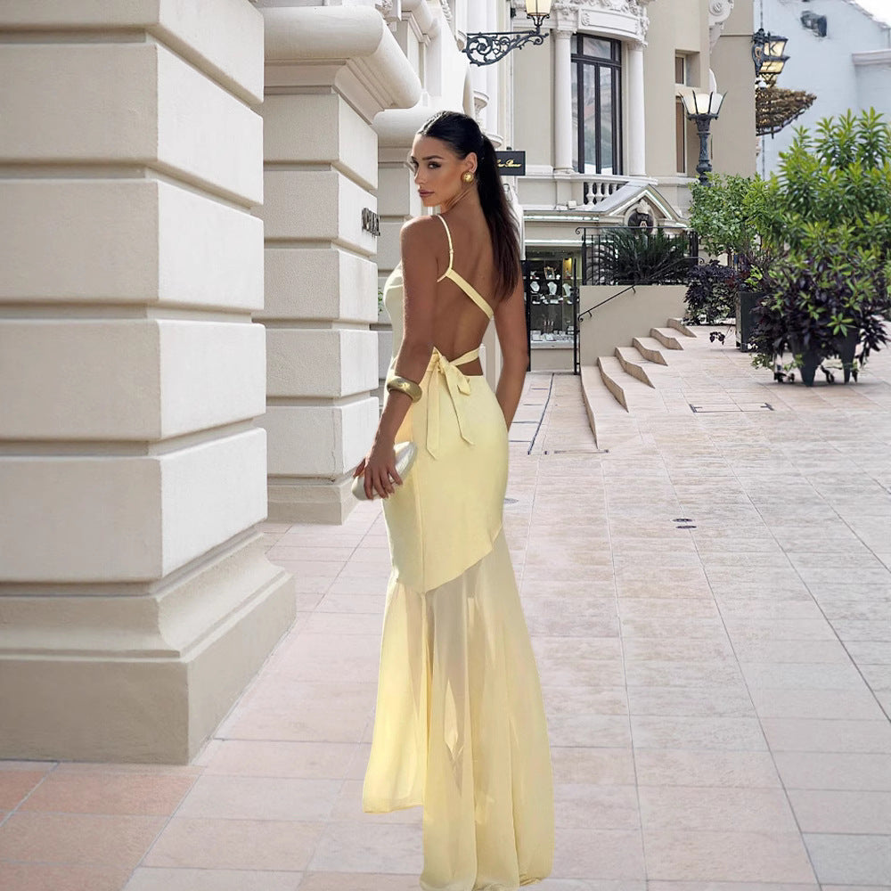 Damen asymmetrisches Abendkleid Drune