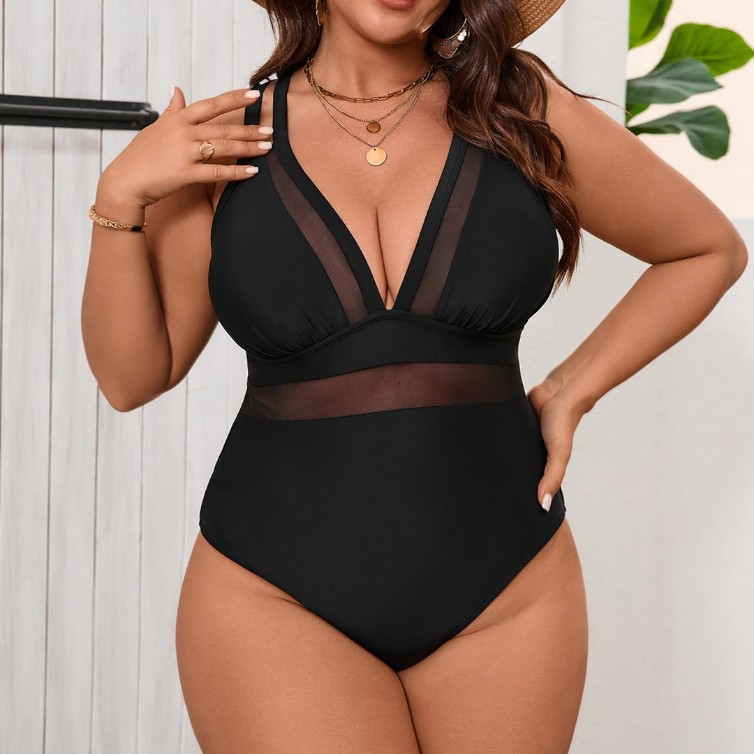 Damen Einteiler mit transparenten Details Drune