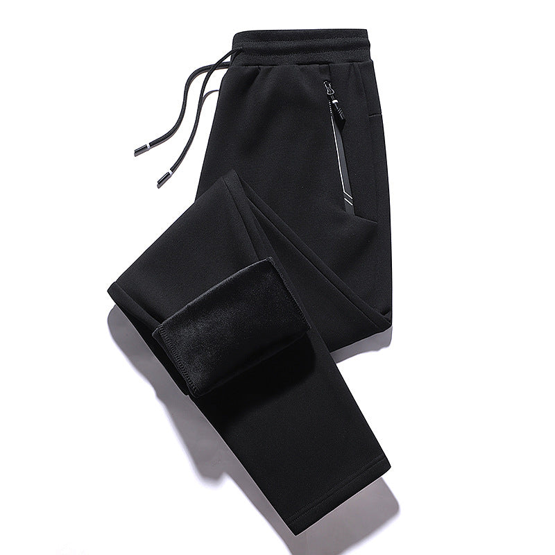 Herren Thermo-Fleece-Jogginghose mit angerauter Innenseite, Reflektierenden Reißverschlusstaschen und Kordelbund Drune