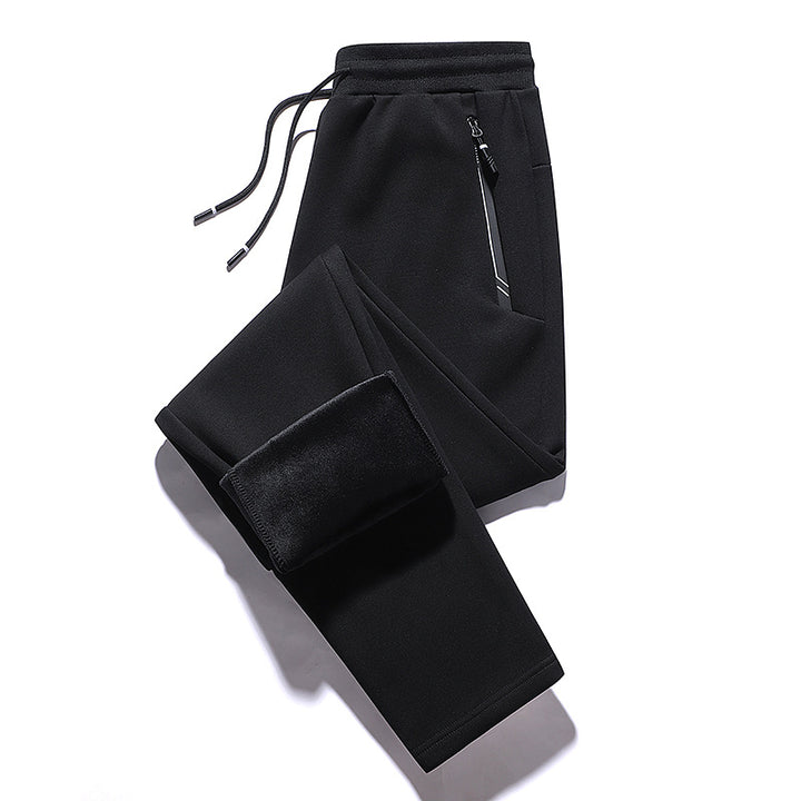Herren Thermo-Fleece-Jogginghose mit angerauter Innenseite, Reflektierenden Reißverschlusstaschen und Kordelbund Drune
