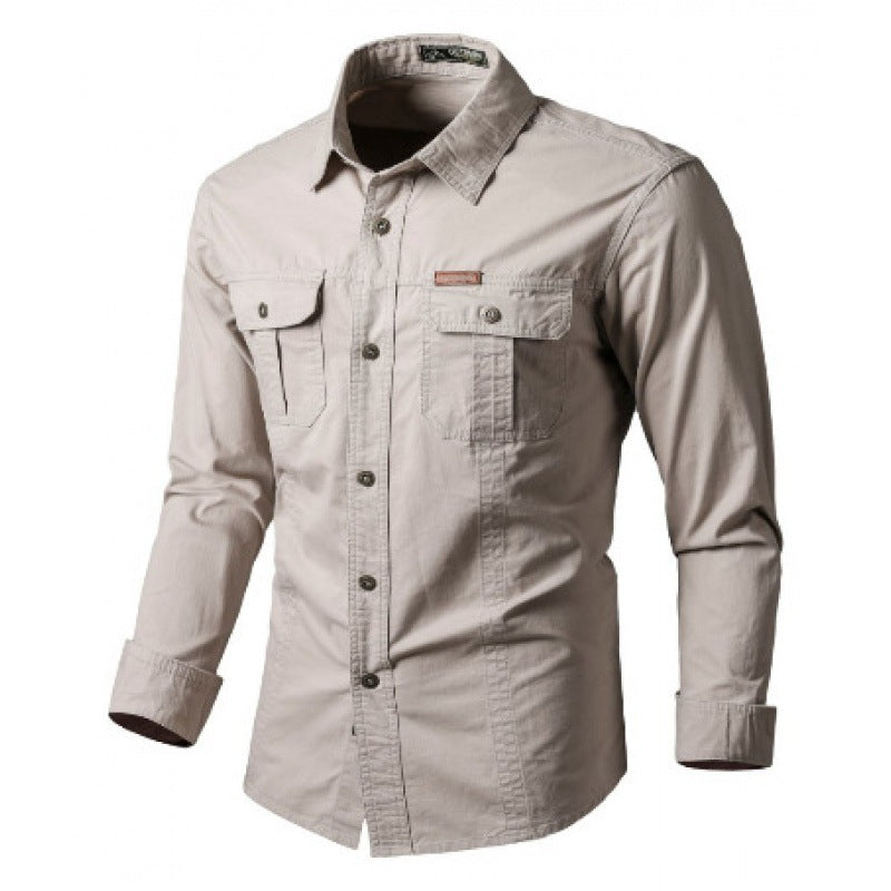 Herren Robustes Canvas-Hemdjacke im Utility‑Stil Drune