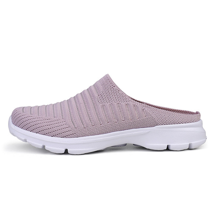 Damen nan gestrickter Schlupf-Clog mit stoßdämpfender EVA-Zwischensohle und ergonomischer Fersenstütze Drune