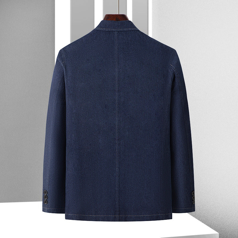 Herren Casual Denim-Blazer mit aufgesetzten Taschen und leichtem Stretch Drune