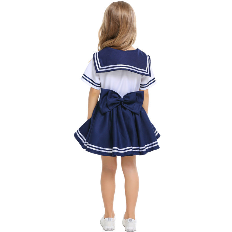Mädchen Matrosen Outfit mit Rüschen und Schleifen Drune
