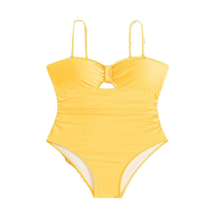 Damen Einteiler Badeanzug mit modernem Cut-Out und raffinierter Raffung Drune