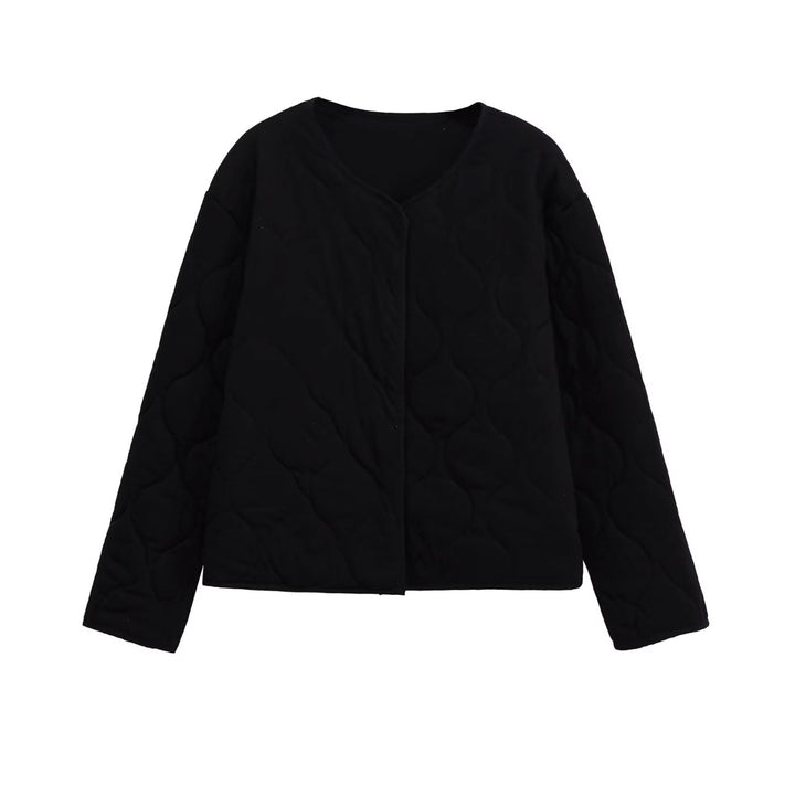 Damen Gesteppte Kurzjacke im Oversize‑Schnitt mit Rundhals und Wellensteppung Drune
