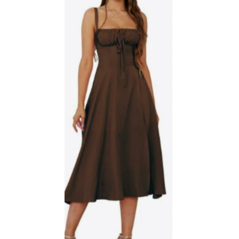 Damen Maxikleid mit floralem Design und elegantem Schlitz Drune