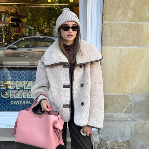 Damen kuschelige Teddyjacke Drune