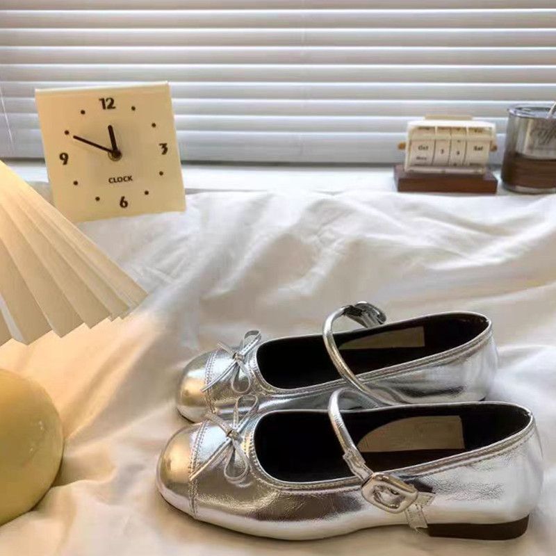 Damen Riemchen‑Ballerinas mit dekorativer Schleife und verstellbarem Schnallenriemen Drune