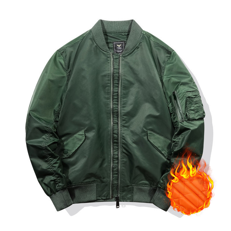 Herren Gefütterte Nylon-Bomberjacke mit Thermofutter und Ärmeltasche Drune