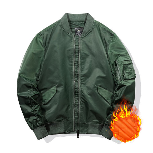 Herren Gefütterte Nylon-Bomberjacke mit Thermofutter und Ärmeltasche Drune