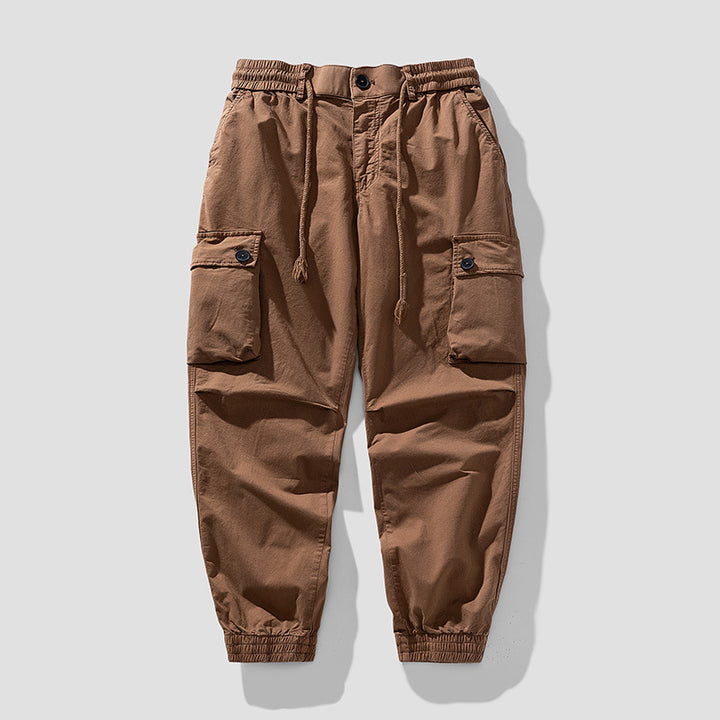 Herren Cargo-Joggerhose im Tapered-Utility-Stil mit elastischem Bund und Klapptaschen Drune