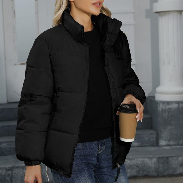 Damen Wattierte Oversize-Steppjacke mit Stehkragen und Kordelzugsaum Drune