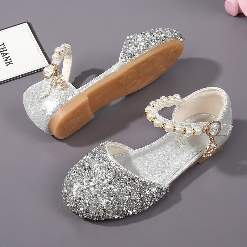 Mädchen Elegante Ballerinas mit Glitzer und Perlen Drune
