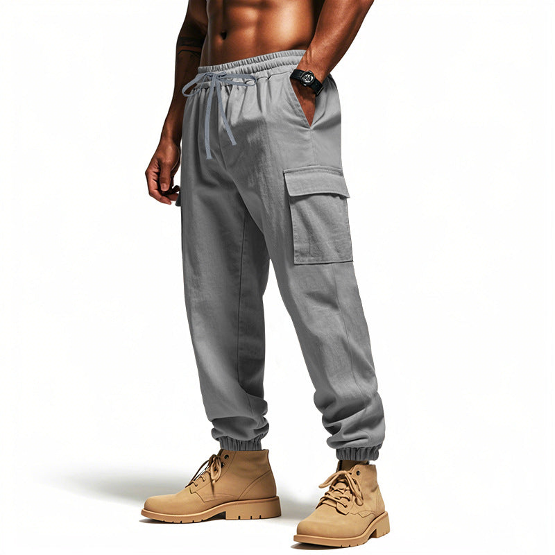 Herren Utility-Cargo-Jogger mit elastischem Bund, Kordelzug und großem Seitentaschen‑Panel Drune