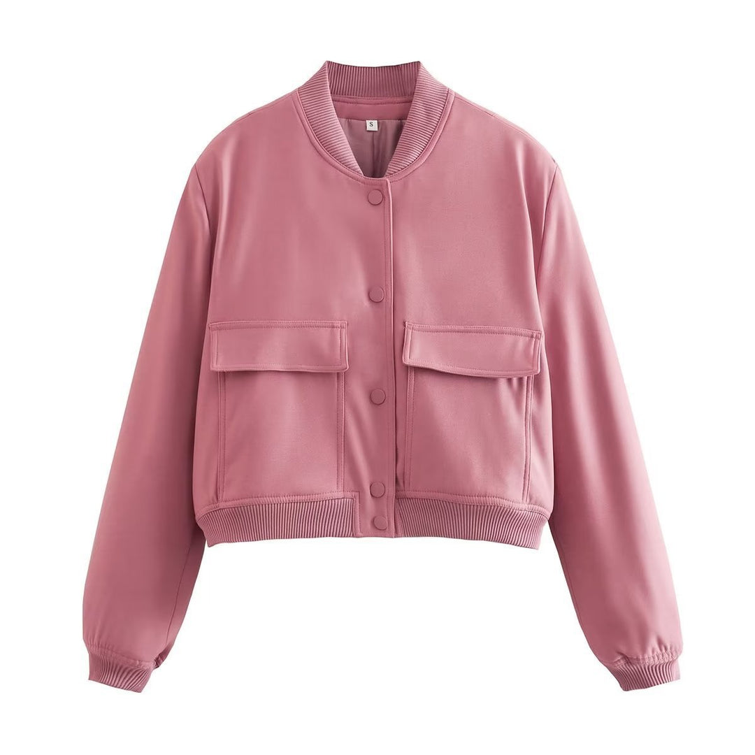 Damen Kurzblouson im Utility‑Stil mit Klappentaschen und Rippbündchen Drune