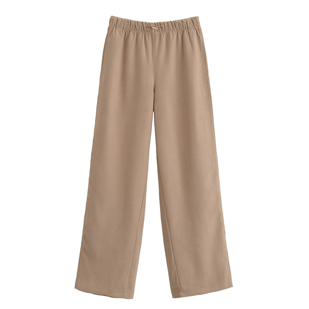 Damen nan weite Palazzo-Hose mit Elastikbund und aufgesetzten Taschen Drune