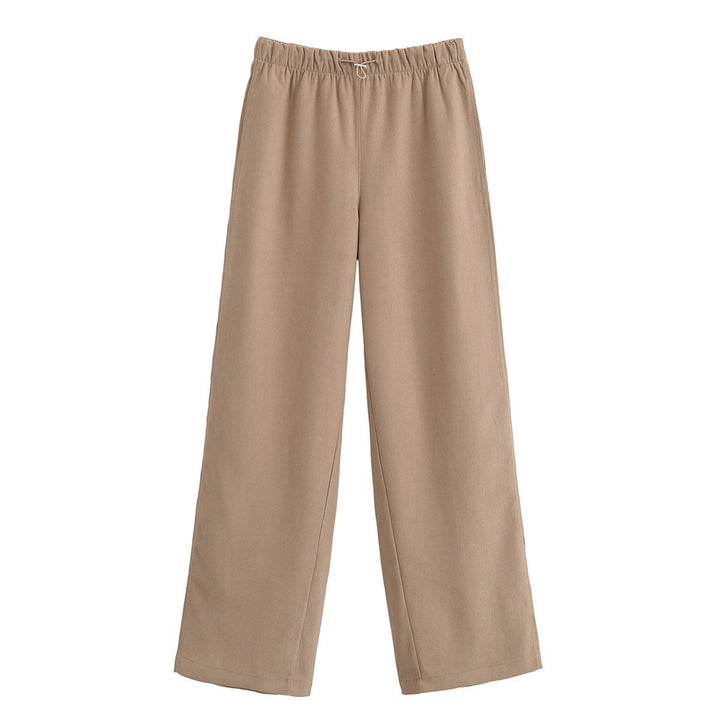 Damen nan weite Palazzo-Hose mit Elastikbund und aufgesetzten Taschen Drune