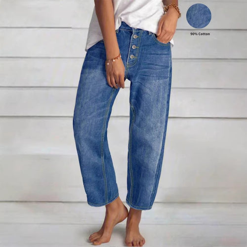 Damen Hochtaillierte Cropped-Jeans mit weiter Straight‑Leg-Passform Drune