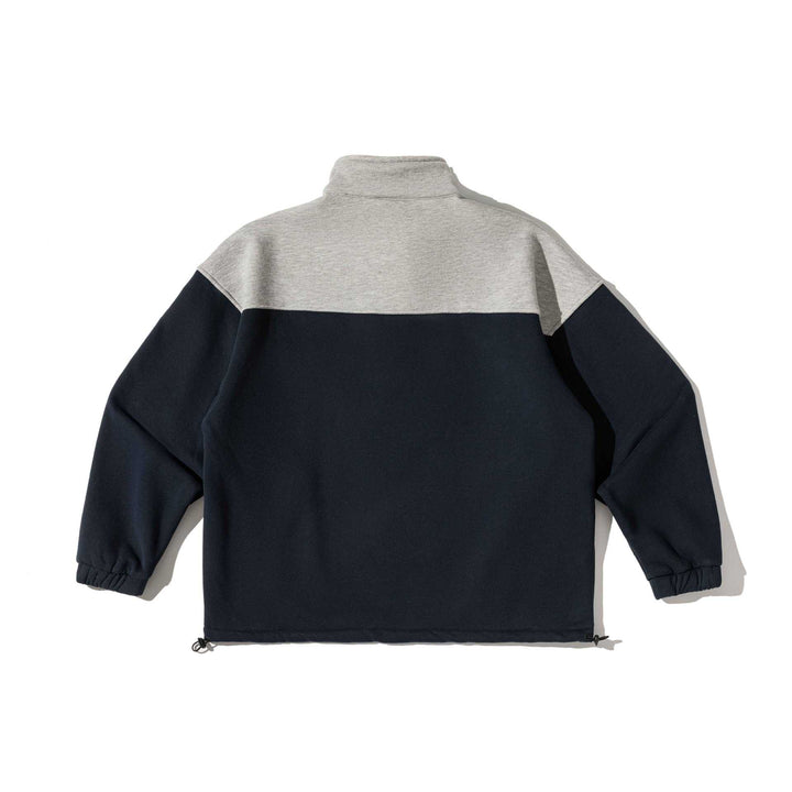 Unisex Halbzip-Sweatshirt im Oversize-Boxy-Schnitt mit hohem Stehkragen und Kängurutasche Drune