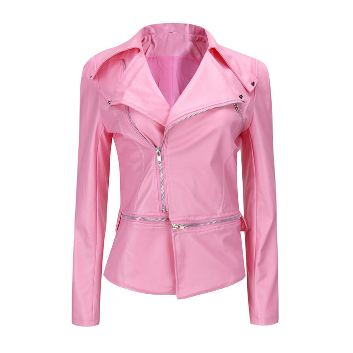 Damen Lederjacke mit asymmetrischem Reißverschluss und stilvollen Zipper-Details Drune