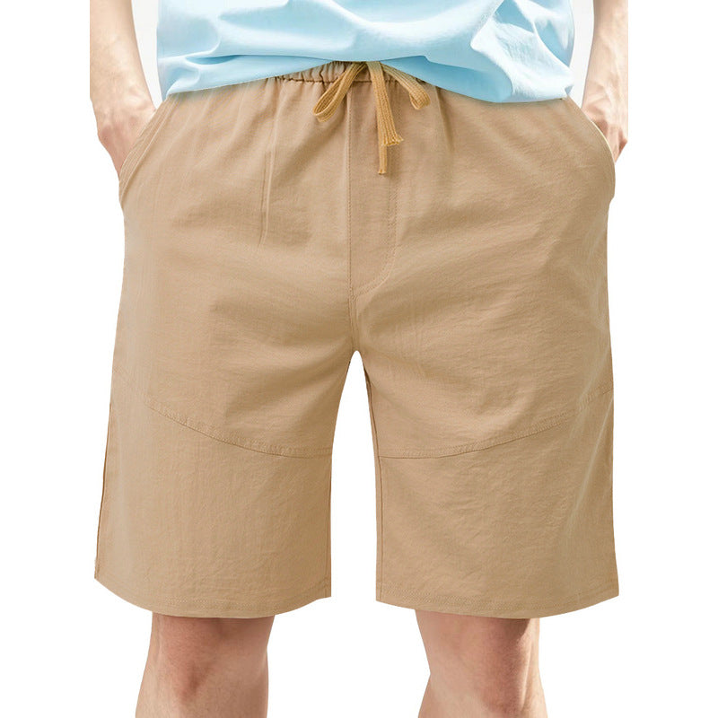 Herren nan knielange Leinenmix-Shorts mit elastischem Kordelzugbund und seitlichen Schubtaschen Drune