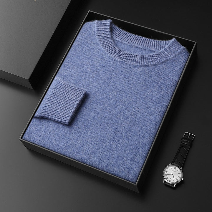 Herren Rundhals-Pullover im Kaschmir‑Look mit extraweichem Flor und Geschenkbox Drune