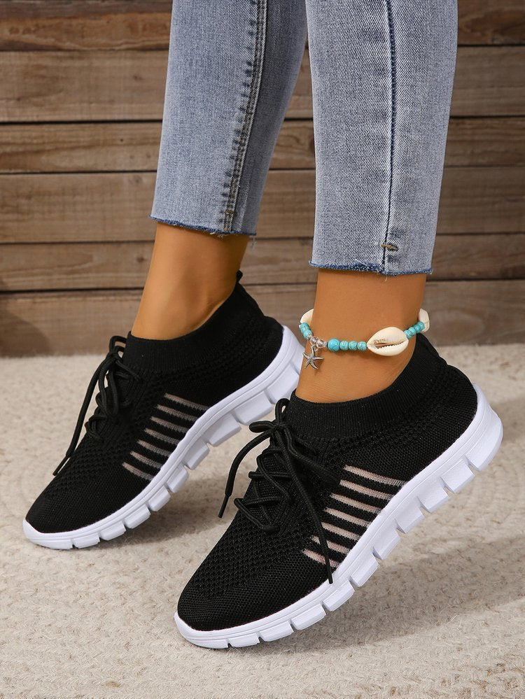 Damen  leichtes gestricktes Sneaker Slipper mit sockenähnlichem Schaft und flexibler Laufsohle Drune