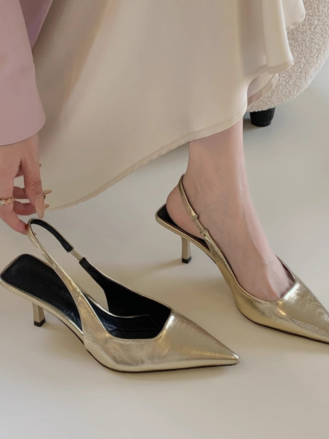 Damen elegante Slingback Pumps mit spitzem Design Drune