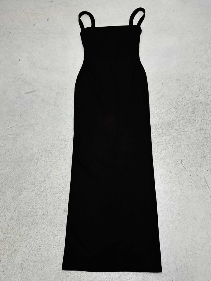 Damen Langarm Maxikleid mit elegantem V-Ausschnitt und schickem Rüschenabschluss Drune