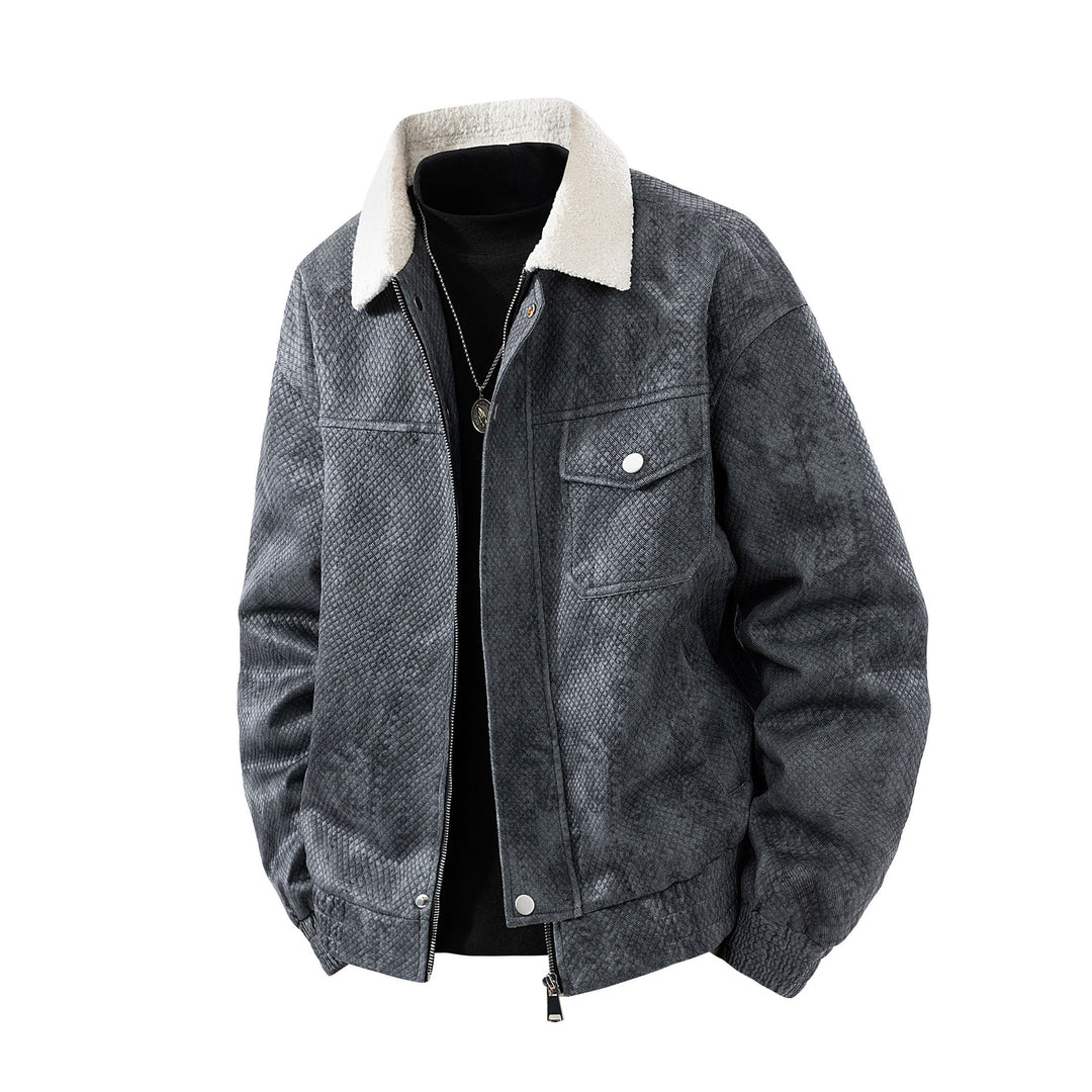 Herren Kunstlederjacke mit Steppdetails Drune