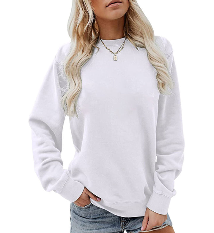 Damen nan lässiges Oversize Sweatshirt mit Rundhalsausschnitt und weichem Baumwollfleece Drune