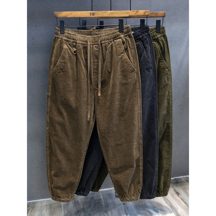 Herren Bequeme Cord-Hose mit elastischem Bund Drune