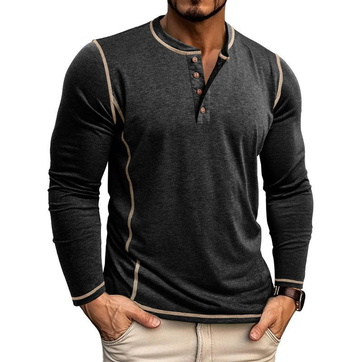 Herren Langarmshirt mit Knopfleiste Drune