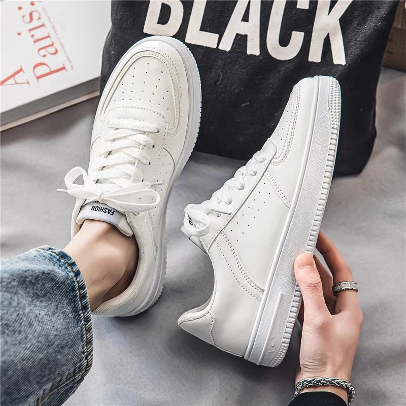 Unisex minimalistische Low-Top Court-Sneaker mit perforiertem Obermaterial, gepolstertem Fersenkragen und stoßdämpfender Laufsohle Drune