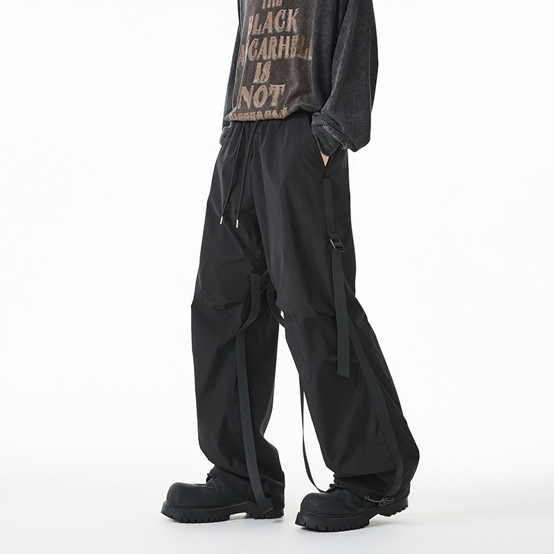 Damen Weite Tech-Cargo-Hose mit Tunnelzugbund, Beinriemen und wasserabweisender Nylon‑Optik Drune