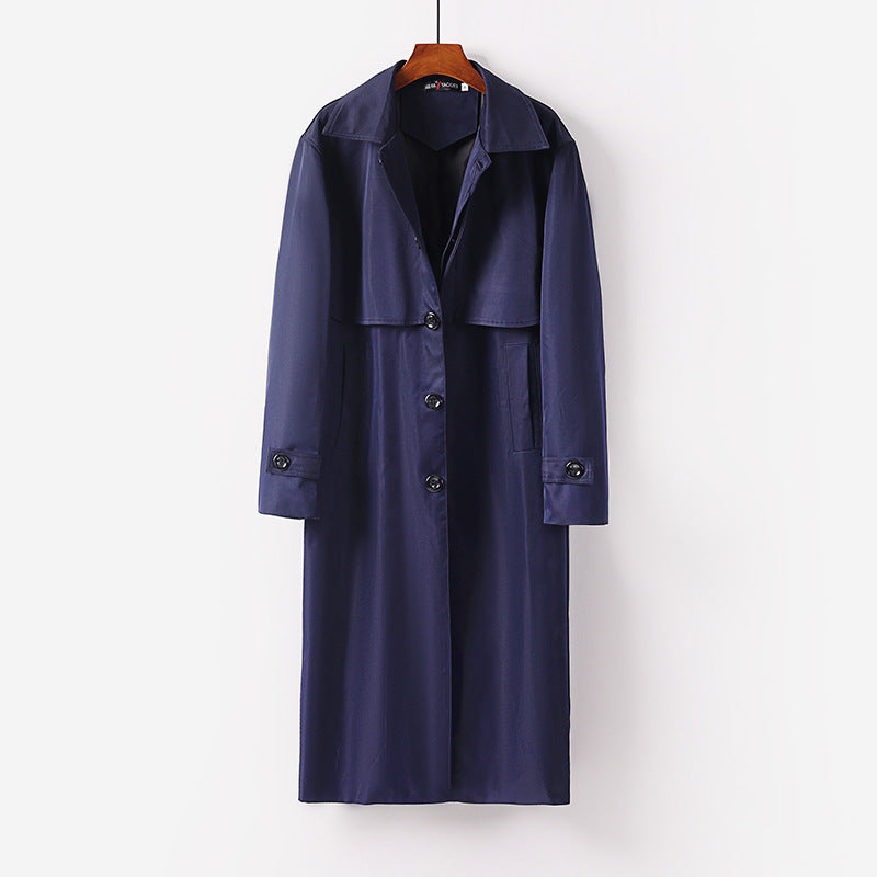 Damen leichter Trenchcoat mit verdeckter Knopfleiste und Schultercape Drune