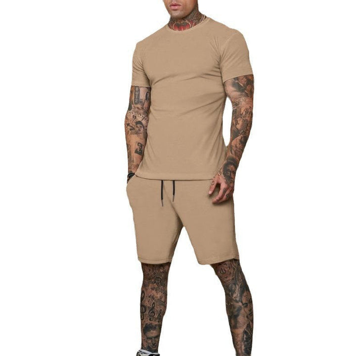 Herren Sportliches Kurzarm- und Shorts-Set mit kontrastierenden Details Drune