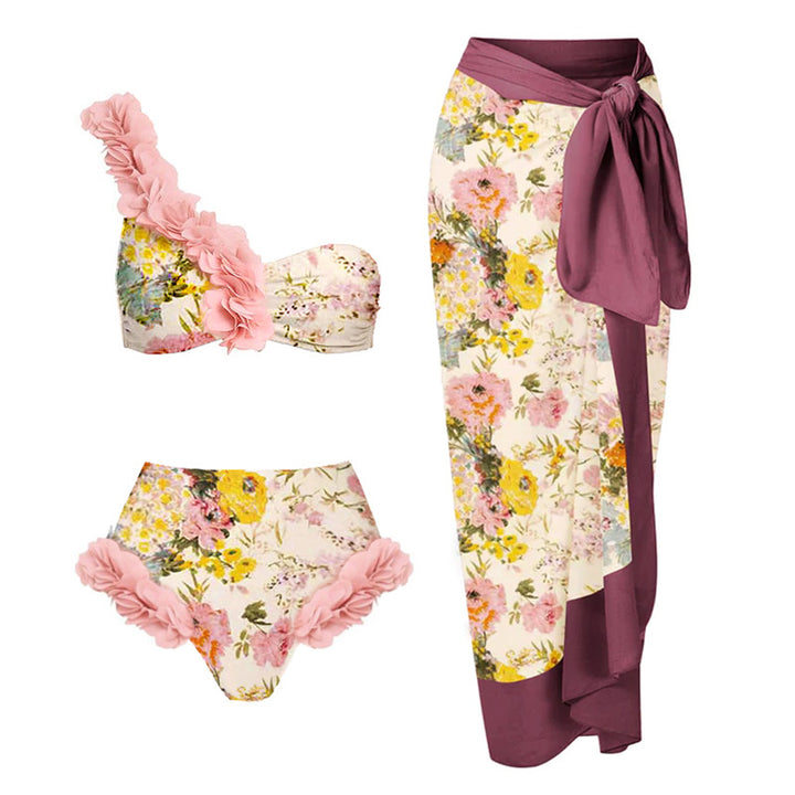 Damen Badeanzug mit floralem Design und schicker Wickelhose Drune