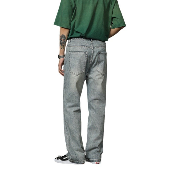 Herren entspannte Bootcut-Jeans mit hohem Bund und lässigem Schnitt Drune
