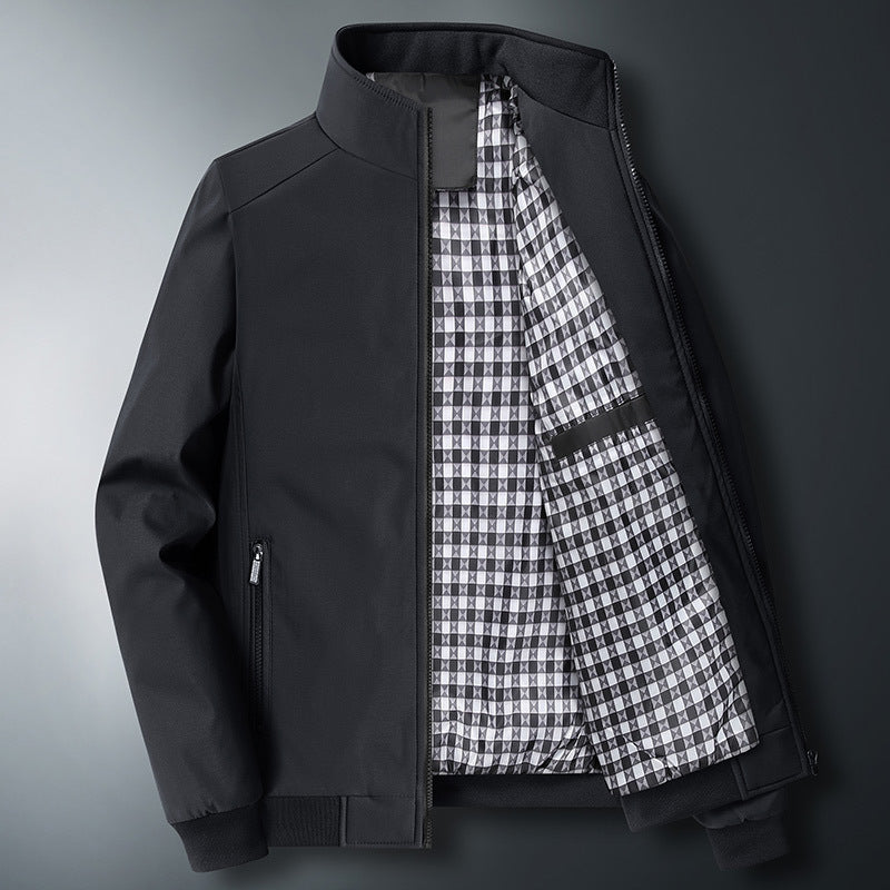Herren Modische Windjacke mit hohem Kragen Drune