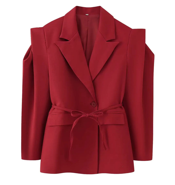 Damen 1100+ taillierter Blazer mit Tunnelzug, schmaler Kordel und Pattentaschen Drune